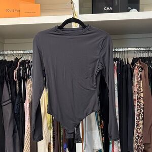 SKIMS Charcoal Long Sleeve Bodysuit